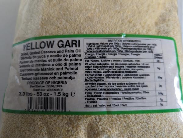 MP Yellow Gari - Maniokmehl 1,5kg Nettogewicht